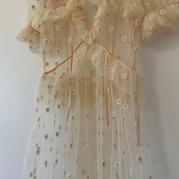 Doen Zelda Sheer Floral Maxi Dress in Faded Peach - Size XS - Picture 10 of 14